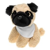 Aksel, pluszowy pies mops 14 cm, maskotka reklamowa z logo - HE745-18 - Agencja Point