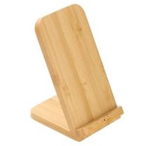 Bambusowa ładowarka bezprzewodowa, stojak na telefon B'RIGHT z nadrukiem logo - V0349-17 - Agencja Point