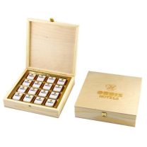 Bombonierka w drewnianej szkatułce z nadrukiem reklamowym - BOM33 - Agencja Point