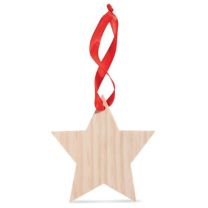 Drewniana zawieszka - gwiazda z logo firmy - CX1373-40 - Agencja Point