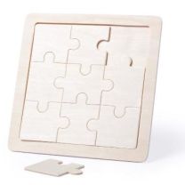 Drewniane puzzle 14,5 x 14,5 cm z nadrukiem reklamowym - V7879-17 - Agencja Point