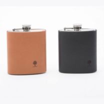 Elegancka skórzana piersiówka z logo - BL-14 - Agencja Point