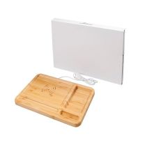 Frame - bambusowy organizer, ładowarka bezprzewodowa z nadrukiem logo - 12410200 - Agencja Point