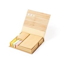 Karteczki reklamowe w bambusowym pudełku z logo - V0262-18 - Agencja Point