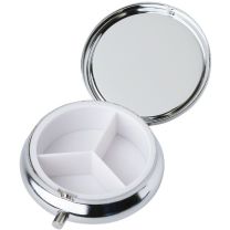 Metalowy pojemnik na tabletki, lusterko z logo firmy - Agencja Point - V1536-32