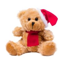 Reklamowy miś świąteczny Nathan Honey, Brown 12 cm, z logo - HE262-56 - Agencja Point