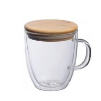 Reklamowa filiżanka z bambusową pokrywką z logo - 153766 - Agencja Point