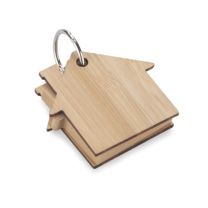 Karteczki samoprzylepne z bambusowym brelokiem, domek z logo - 17793-17 - Agencja Point