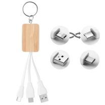 Brelok bambusowy - kabel do ładowania - CLAUER - MO9888-40- Agencja Point
