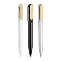 Reklamowy długopis metalowy z elementem bambusowym - IP131521 - Agencja Point