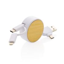 Ekologiczny zwijany kabel do ładowania, z nadrukiem logo - P302.369 - Agencja Point