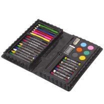 Reklamowy zestaw do kolorowania Happy Kids, przybory szkolne 65 el. - R73781 - Agencja Point