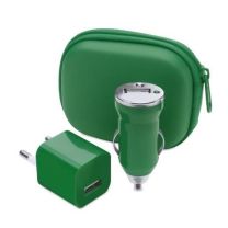 Reklamowy zestaw do ładowania, ładowarka samochodowa USB z logo - V3319 - Agencja Point