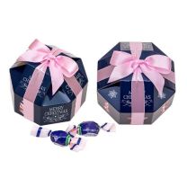 Śliwki w czekoladzie w pudełku świątecznym z nadrukiem logo - CUK-04.70 - Agencja Point