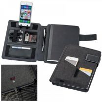 Teczka z power bankiem i notesem LENO z nadrukiem logo - 048603 - Agencja Point