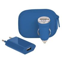 Zestaw do ładowania, adapter sieciowy, ładowarka samochodowa z logo - V3467 - Agencja Point